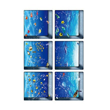 Garneck 6 Pezzi Adesivi per Vasca 3D Modello Ocean World Impermeabile Antiscivolo per Vasca Appliques Adesivi murali Decalcomanie per Vasca da Bagno WC 13x13cm