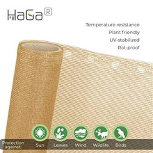 HaGa® pannello per recinzione, schermatura a rete 85% in 1 m Br. Beige (al metro)