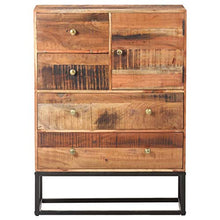 Tidyard Credenza Cassettiera Rustica Vintage con 4 Cassetti in Legno Grezzo di Acacia 65x30x90 cm,Cassettiera Vintage Rustica,Credenza da Salotto Rustica Vintage,Credenza con Cassetti