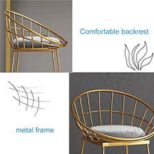 LLT Pratico Sgabello da bar Sgabelli Cucina Colazione Sedia | Cornice moderna del contatore colazione Sgabello in metallo e molle dell'ammortizzatore | Pub alta Dining Chair Sgabelli,Rosa,65 cm