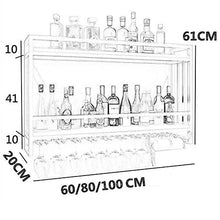 Rack Bicchiere da vino, supporto di vetro di vino Scaffale, a parete porta bicchiere di vino, cremagliera di vetro di vino, cremagliera di vetro champagne, vetro Rack Wine Rack, Rack calice di vetro