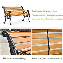 outdoor furniture Panca da Giardino panchina in ghisa per Esterni, Sedili da terrazza in Legno massello anticorrosivi Resistenti alle intemperie, Panchina in Struttura Metallica Rinforzata