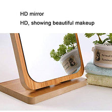 XJZSD Specchio Pieghevole Portatile, Cornice in Legno Antico Camera da Letto Vanity Desk da bancone da Bagno per Il Bagno per Il Bagno Make up ingrandimento Marrone