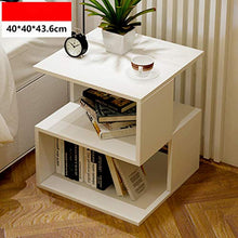 Wakauto Comodino con 2 Ripiani Tavolino Soggiorno Scrivania Quadrata Camera da Letto Comodino per Camera da Letto Casa (Bianco)