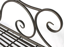 DanDiBo DY140488 - Panchina da giardino in metallo, resistente alle intemperie, 123 cm, panca a 2 posti, con schienale in metallo, colore: Marrone anticato