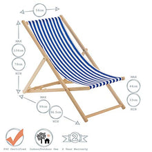 Harbour Housewares Sedia a Sdraio Pieghevole in Legno - Ideale per la Spiaggia - Regolabile - Grigio Chiaro - 2 Pezzi