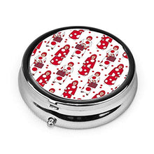 Yayoi Kusama - Contenitore rotondo per pillole con 3 scomparti, in metallo, per medicina e vitamine, per viaggi all'aperto