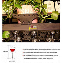 JHGJBJ Bronzo Appesa Vino Rack Metallo, Supporto 30-60cm Regolabile in Altezza Vetro Ferro Vino Appeso, Portabottiglie Estesa con Guardrail (Size : 100x35cm)