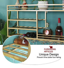 Portabottiglie da Parete in Metallo Nordico in Metallo Appeso a Parete Rack di stoccaggio Bottiglia Scaffale Galleggiante per Ristorante Cafe Cucina