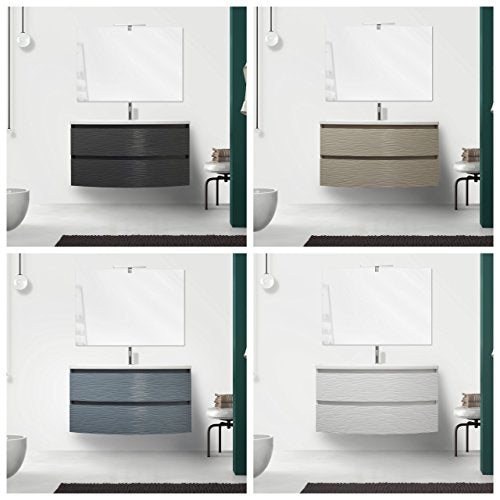 Bagno Italia Mobile arredo bagno Curvet 100 cm disponibile in 3 colori 2 cassetti lavabo in resina I