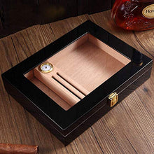 XZJJZ Cigar Box Humidor Viaggi - con igrometro e umidificatore Transparent Glass Window Cigar Box Box di Viaggio Cigar Box Portatile Rimovibile