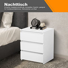 Comodino Comò a 3 cassetti Mobile Contenitore Cassettiera Tavolo Camera da Letto Portaoggetti Moderno Comodino Tavolino Alto per Soggiorno Camera da Letto Cassettiera Armadio Cassettone Bianco
