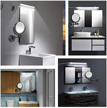 WZDD Specchio per Trucco da Parete, Specchio Ingranditore con Luce LED, Ingranditori 5X Specchio Cosmetico Illuminato, Rotazione a 360° Specchio da Bagno Rotondo