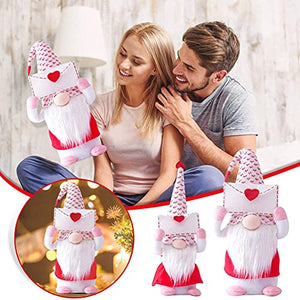ASFD Bambola di San Valentino Puntelli per vetrine Decorazione Bambola di Peluche Nana Bianco + Rosso S.