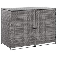 Festnight Copribidone Rifiuti Doppio in Polyrattan Copri Bidone Rifiuti da Giardino Esterno Colore Antracite 148x77x111cm