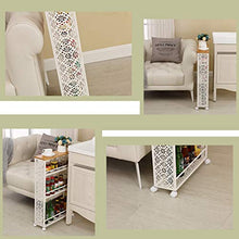BLWX LY Scaffale Imbottito Trapuntato in Ferro battuto a 4 Livelli, cremagliera della Cucina del Carrello di rotolamento Creativo, mensola del Bagno ， W48.2xP15.5xH73.5cm