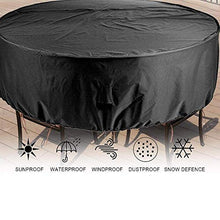 LPO Copertura per Mobili Rotondi Neri, Tavola da Giardino Impermeabile, Resistente Ai Raggi UV E Durevole E Coperchio della Sedia, Adatto per Giardino All'aperto 220 * 90 Cm (Size : 220 * 90cm)