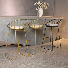 ZYCW Sgabelli da Bar, Alta Sedia da Cucina Stile Industriale Rivestimento Gambe in Metallo con Schienale, per Cucina Soggiorno e Ristorante (Black,65cm)