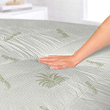 Elegant Topper Imbottito e Trapuntato Sottoposto al Trattamento Aloe Vera, Bianco, Una Piazza e Mezza, 120x195 cm