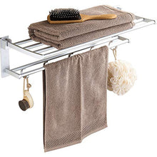 SWNN Bathroom Shelves Poggiapentaloni Gratuito Pieghevole attività Doppio Strato di Spazio Bagno in Alluminio Portasciugamani Bagno Mensola Ciondolo all'Ingrosso