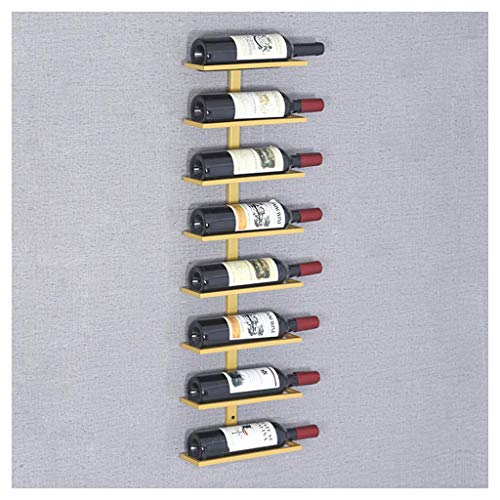 HLL Wine Rack, cucina Vintage Wine Rack Parete vino supporto del metallo di bottiglie di vino display Mensola per bar/cucina/Cabinet Decor, Glod,8 Bottiglia,8 Bottiglia