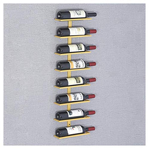 HLL Wine Rack, cucina Vintage Wine Rack Parete vino supporto del metallo di bottiglie di vino display Mensola per bar/cucina/Cabinet Decor, Glod,8 Bottiglia,8 Bottiglia