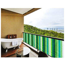 Ziligengsheng Rotolo Telone Oscurante 55x400cm,Resistente alle intemperie,con Fascette e funi,per Ringhiera Protezione Balcone, Verde-Bianco