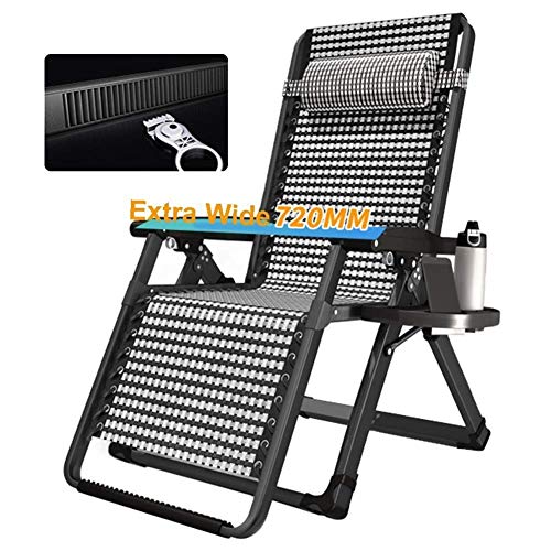 Hfyg Lettino Prendisole Sedia a Sdraio per Esterni a gravità Zero Gravity Chair Sedia Pieghevole per Esterni Poltrona da Spiaggia reclinabile 200kg con Cuscini Chaise Longue (Color : A)