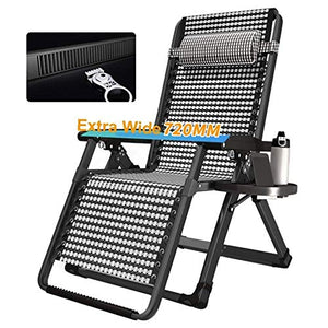 Hfyg Lettino Prendisole Sedia a Sdraio per Esterni a gravità Zero Gravity Chair Sedia Pieghevole per Esterni Poltrona da Spiaggia reclinabile 200kg con Cuscini Chaise Longue (Color : A)