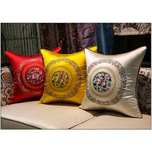 Brilliant firm Cuscino sofà Ricamo Cuscino Cuscino Stile Cinese Grande Comodino Cuscino Soggiorno Cuscino Stanza Cuscino Siesta (Color : Beige, Size : 45 * 45 * 20cm)