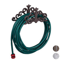 Relaxdays, Marrone Scuro Portatubo da Parete, Stile Antico, per Giardino e Pergolato, Supporto Tubo Ghisa, 15x36x15 cm