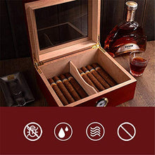 TGhosts Cigar Humidor, Fatto a Mano Cigar Humidor, Cedar Cigar Box Desktop con umidificatore e igrometro, Piano in Vetro for 50 sigari