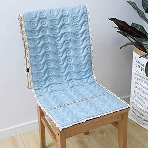 Dieluny, cuscini trapuntati per sedia a dondolo, tinta unita, per panca da giardino, per interni e finestre a baia, decorazione per la casa, per sedie da pranzo, colore celeste, 50 x 135 cm
