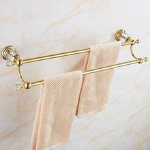 FREEDROM Asciugamano Naturale Europeo di Cristallo di Rosa Oro Porta Asciugamani Portasciugamani Bagno Asciugamano Pendente Doppio Bar Asciugamano Appeso