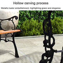 outdoor furniture Panchina da Esterno in Ferro battuto, Panca da Giardino con Schienale e braccioli, Seduta da Esterno a 3 posti in Legno massello anticorrosivo, Adatta a parchi e verande