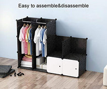 JOISCOPE Guardaroba, Armadio Portatile per Camera da Letto, Scatola di immagazzinaggio, Armadio componibile in plastica con pensili, Bianco e Nero(20 cubi)