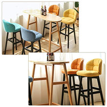 ZCY Mobili Soggiorno Sgabelli Sgabelli da Bar in Legno di faggio Sedia con Schienale e poggiapiedi ergonomici | Sedie da Pranzo con Cuscino in Tessuto di Lino per Pub/Cucina Sgabelli