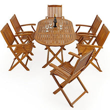 Deuba Tavolo e Sedie da Giardino Boston 6+1 Legno Set da Pranzo Esterni Terrazzo Arredo Balcone