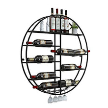 Rastrelliere per bicchieri da vino Scaffale per vino in metallo a parete, scaffale per vino rotondo in ferro nero, portaoggetti per bar e ristoranti, porta in vetro Holder Holder Organizzazione e cons