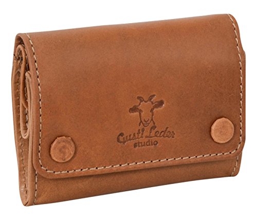 Portatabacco Gusti Leder studio “Lutz” porta sigarette cartine accendino vera pelle vintage classico naturale marrone chiaro 2T17-22-5