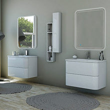 Bagno Italia Mobile arredo bagno 80 cm 2 cassetti lavabo mineralmarmo bianco rovere soft arredi I