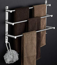 WLVG Portasciugamani a Parete Portasciugamani Portasciugamani SUS304 Bagno in Acciaio Inox Portasciugamani a Tre Barre con Gancio Cucina Portasciugamani 80 cm