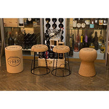 Biosughero - Sgabello Gabbietta, in sughero e metallo a forma di gabbietta champagne - Dimensioni: cm H45 Ø29 Ø35