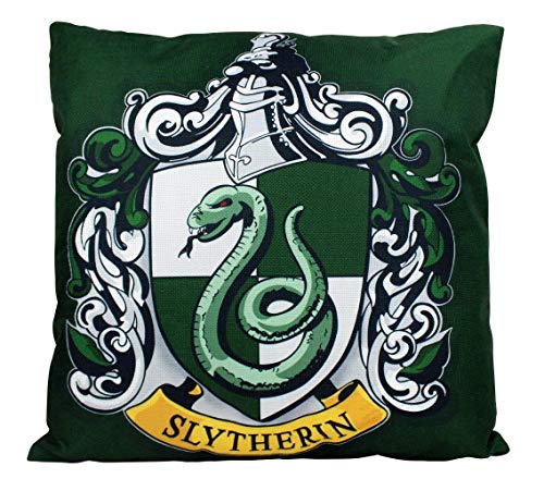 To243Finn Slytherin - Federa per cuscino decorativo, motivo: stemmi della casa di Hogwarts