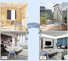 MGMDIAN Sgabello Sedia Vecchio Uomo Sedia da Bagno Sgabello da Bagno Sgabello Antiscivolo lavapiedi di plastica Pesante Sgabello Alto Sgabello Accessori da Bagno (Color : Blue)