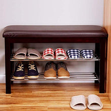 YANG Imbottiti poggiapiedi Bagagli Petto Cambio di Scarpe da banco 2 Livello del Pattino tormenta Guardaroba Dressing Table Sgabello ottomano Carico Massimo 250kg, 80.5x30.5x50cm