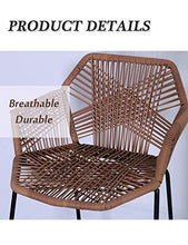 MYAOU Sgabelli da Bar Bancone da Cucina in Ferro battuto Sedie da Bar Sgabello Alto Sgabello in Rattan Sedia in Vimini per Bar caffè Bancone Colazione Sgabelli da Giardino (Altezza Seduta: 65 / 75cm)