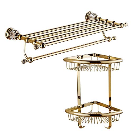 MBYW Portasciugamani Moderno Minimalista Portasciugamani Elegante per Il Bagno di Moda Portasciugamani Set Accessori Bagno Oro portasciugamani Bagno Hardware cremagliera in Due Pezzi