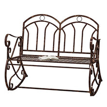 Outsunny Panchina a Dondolo da Giardino in Metallo a 2 Posti con Braccioli, 104x75x95.5cm, Colore Bronzo