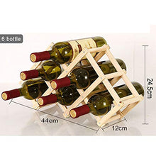 Portabottiglie da vino pieghevole da appoggio e da appoggio Scaffale per vino Espositore da tavolo Portaoggetti da tavolo (6 bottiglie)